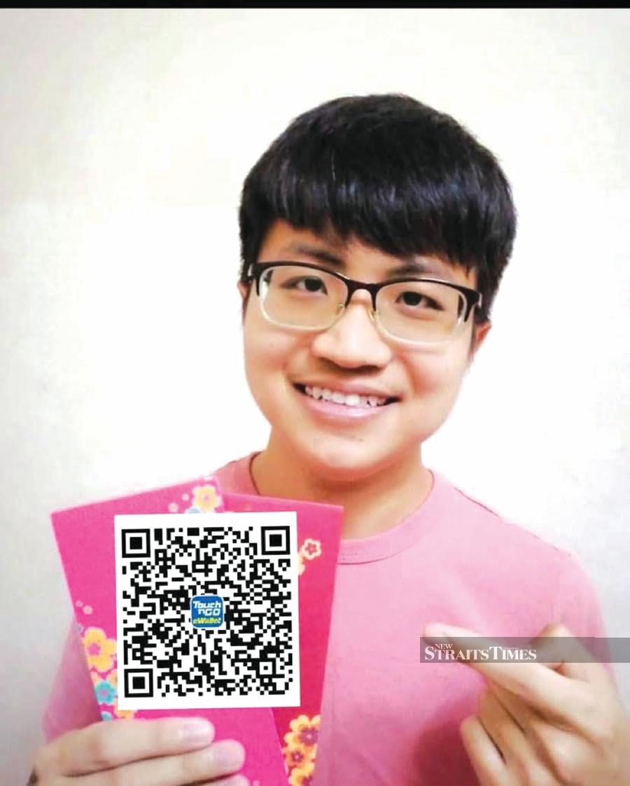 Wong Wai Kit sharing his QR code with his friends for virtual ang pows.