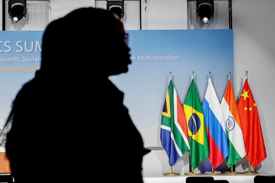 FILE: The BRICS countries, an acronym of the five members Brazil, Russia, India, China and South Africa. Joining BRICS will enable further diversification in Malaysia’s strategic relationships, making the nation’s voice heard in discussions that involve key powers, emerging or otherwise. — AFP FILE PIC