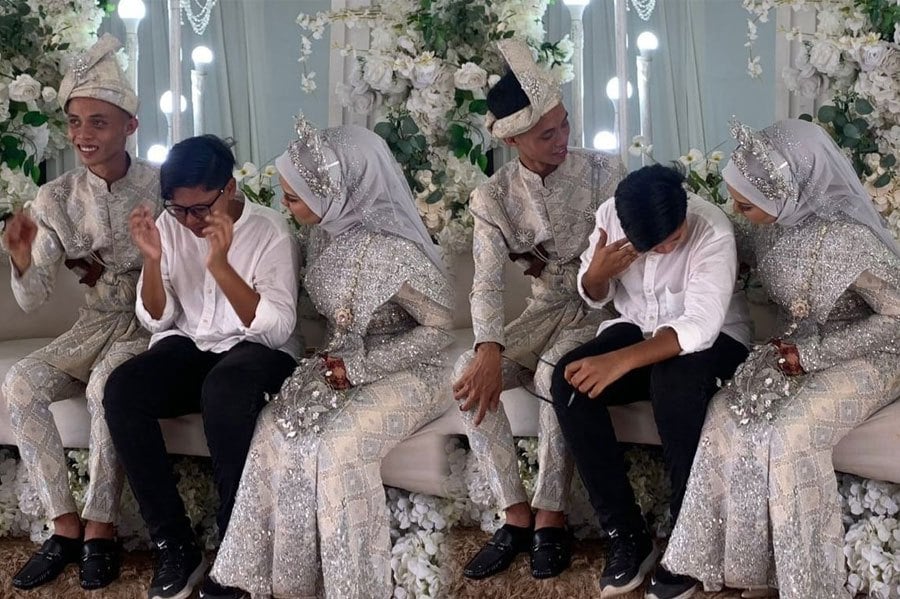Ryan Nur Arief Abdullah, 14,garnered attention from netizens after a video of him crying at the dining table while his third brother, Muhammad Fariez Aiman, 21, was getting married, went viral on TikTok. PICS CREDIT TO SOCMED