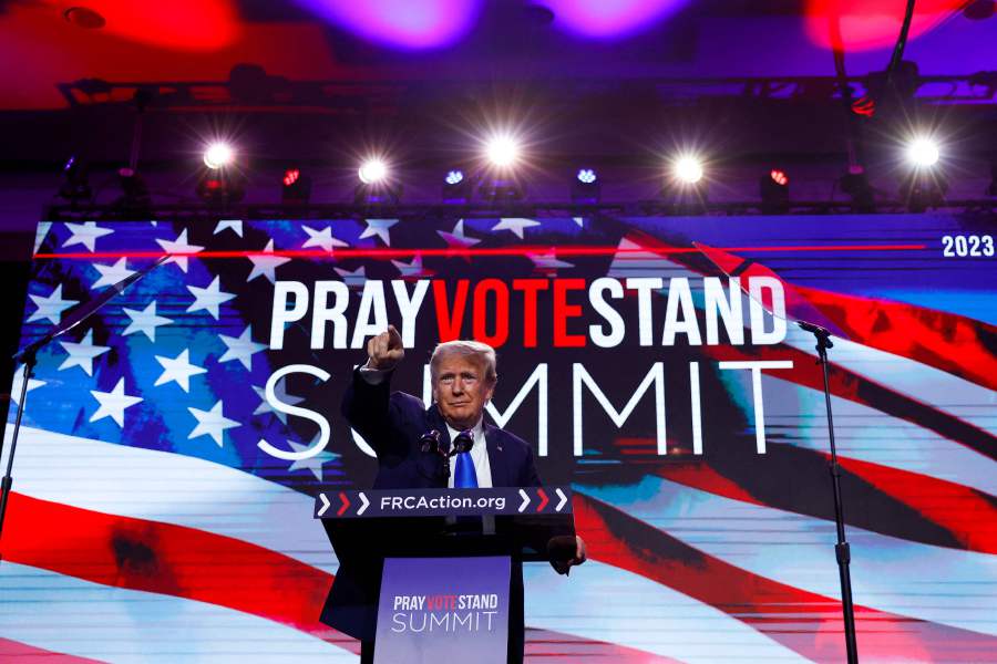 Republican presidential candidate and former President Donald Trump speaks at the Pray Vote Stand Summit at the Omni Shoreham Hotel on September 15, 2023 in Washington, DC. -AFP file pic