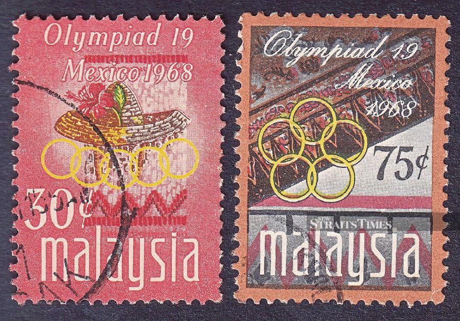 Until today, these 1968 Mexico Olympiad stamps were the only ones issued by Malaysia to commemorate the Olympic Games. - Pic by Alan Teh Leam Seng