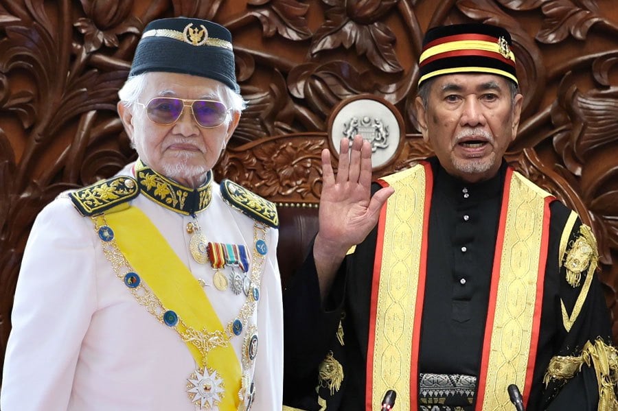 Tun Abdul Taib Mahmud and Tun Dr Wan Junaidi Tuanku Jaafar. NSTP FILE PIC