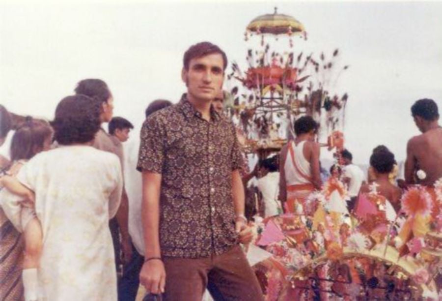 The writer attending a Thaipusam celebration at Batu Caves in 1971. -Pic courtesy of Victor A. Pogadaev