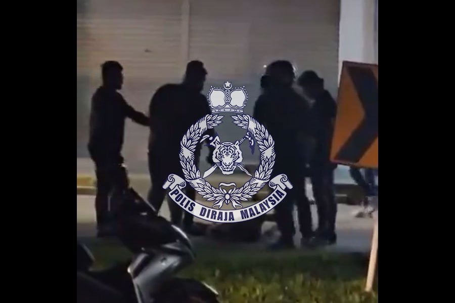 Three men were arrested in separate police raids yesterday for allegedly attacking a man in Taman Lian Seng here on Friday. PIC SCREEN CAPTURED FROM SOCMED
