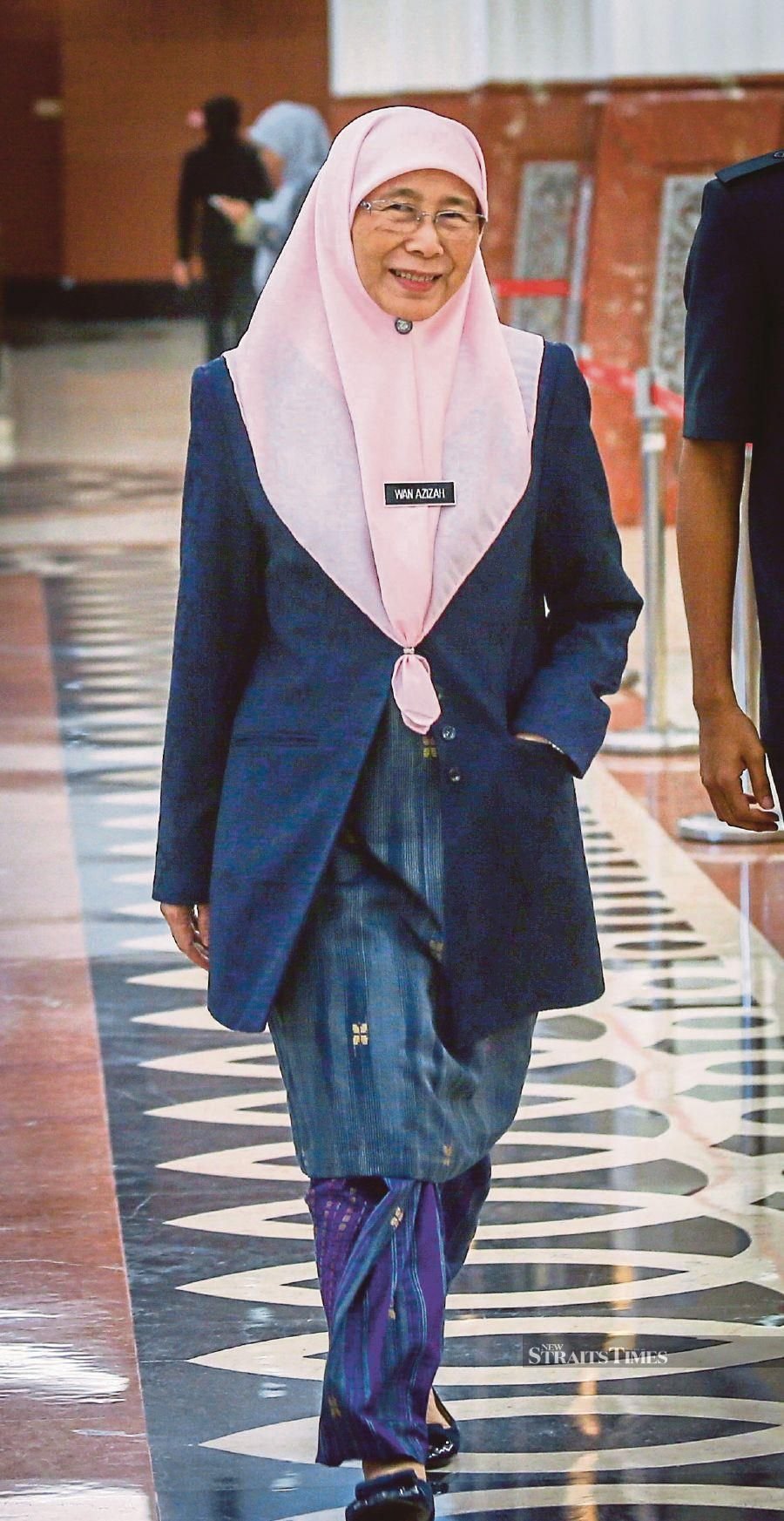 Datuk Seri Dr Wan Azizah Wan Ismail.NSTP/MUHD ZAABA ZAKERIA