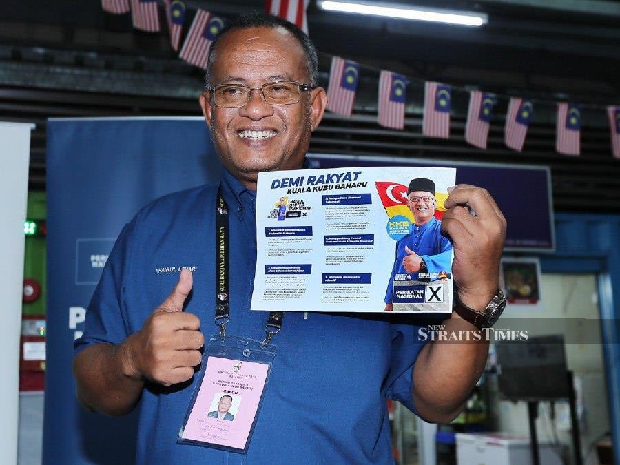 Perikatan Nasional (PN) today unveiled its manifesto for the Kuala Kubu Baharu by-election, scheduled to take place on May 11. NSTP/SAIFULLIZAN TAMADI 