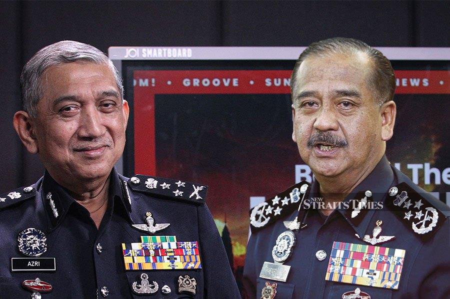 JIPS director Datuk Seri Azri Ahmad (left) and Inspector-General of Police Tan Sri Razarudin Hussain. NSTP FILE PIC