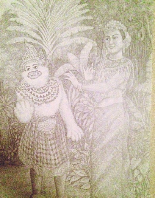 Puteri Ucana and Raja Kera Putih from Raja Bongsu Sakti. Sketched by Malek Rahim.