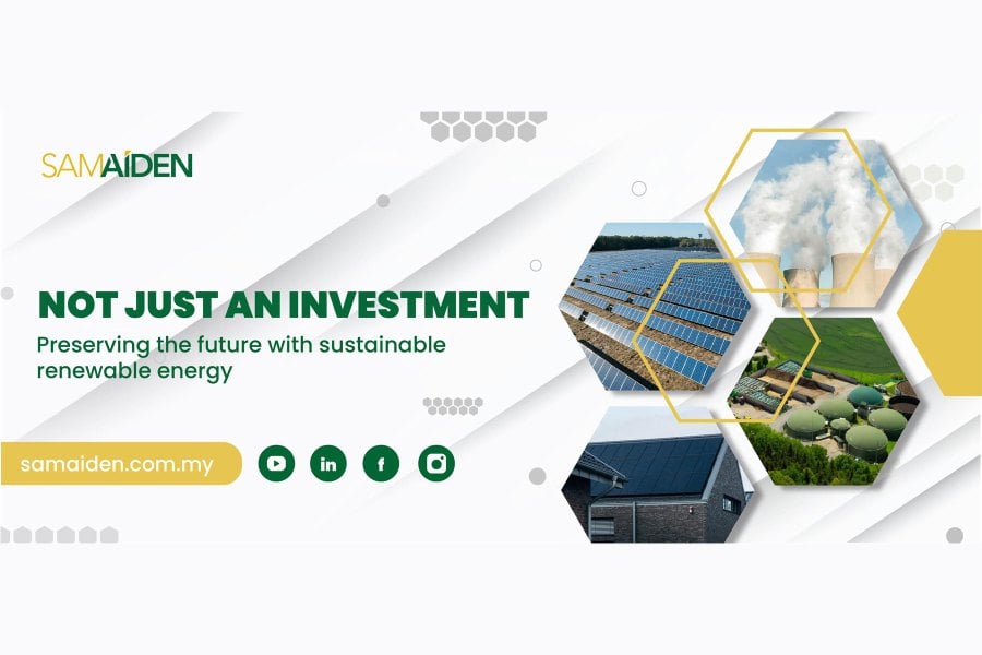 Samaiden Group Bhd’s wholly-owned subsidiary, Samaiden Sdn Bhd (SSB), has been selected to develop a 13.42 megawatts (MW) solar power plant. PIC COURTESY OF SAMAIDEN