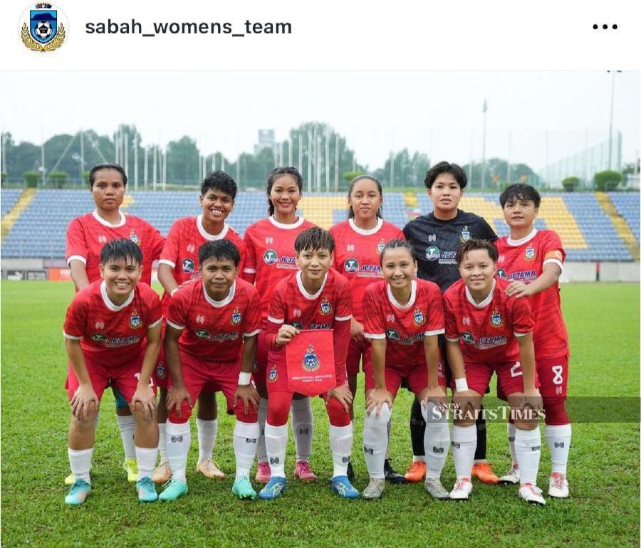 The Sabah team that won the National Women’s League last year. PIC FROM SABAH WOMEN’S TEAM FACEBOOK 