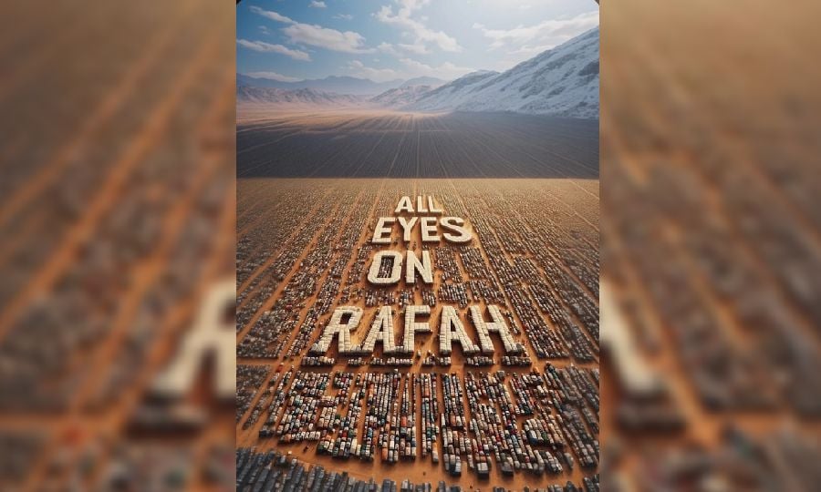 The slogan “All eyes on Rafah” has also been widely shared in other publications and social networks, especially X. - Pic source social media