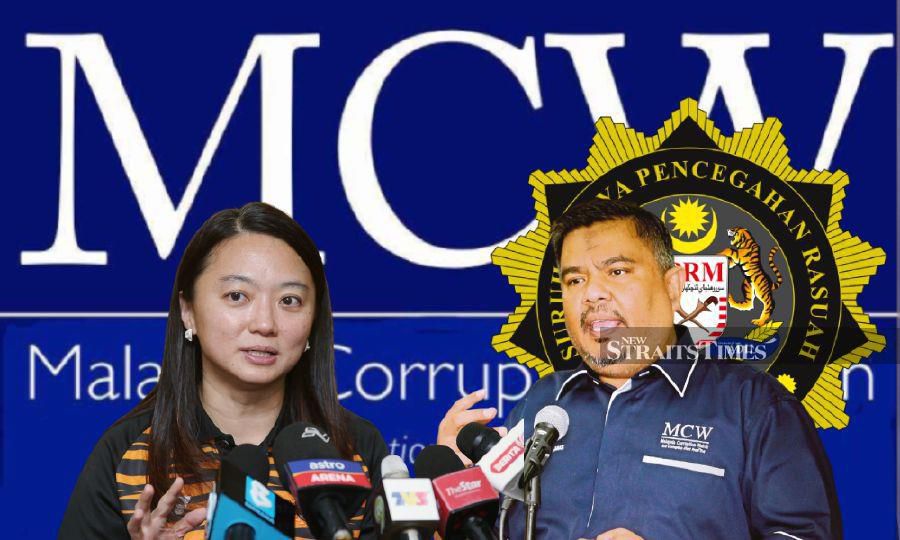 Malaysia Corruption Watch (MCW) president Jais Abdul Karim (right) says the watchdog agrees with the Malaysian Anti-Corruption Commission’s (MACC) finding of no wrongdoing in the award of contract to Youth and Sports Minister Hannah Yeoh’s (left) husband. - NSTP file pic