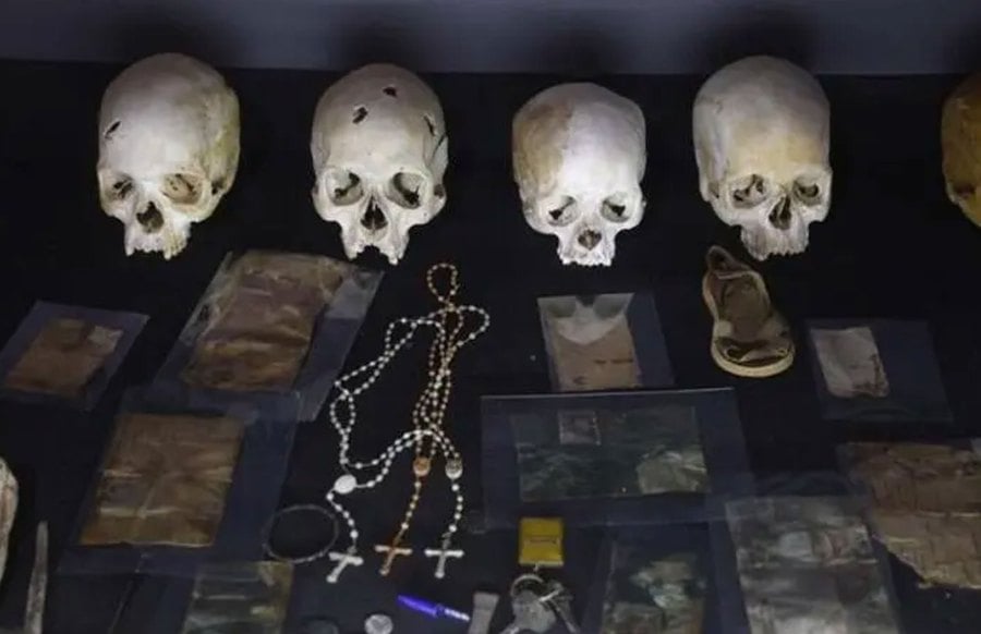 The skulls and personal items of victims are on display at the Kigali Genocide Memorial, in Kigali on May 26, 2021, prior to the official visit of the first French head of state to Rwanda since 2010, which has long accused France of complicity in the mass killings of Rwandan Tutsis. -AFP file pic