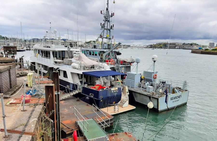 The luxury yacht Kahu, moored on the southern English coast. - UK authorities have seized over 2 tonnes of cocaine in a raid on a luxury yacht off the coast of southern England, the National Crime Agency said. -AFP PIC