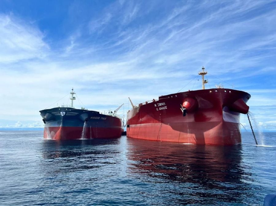 The STS operation was conducted about ten nautical miles from Labuan, considered safe for such operations as the berth area is fit for a huge crude carrier.