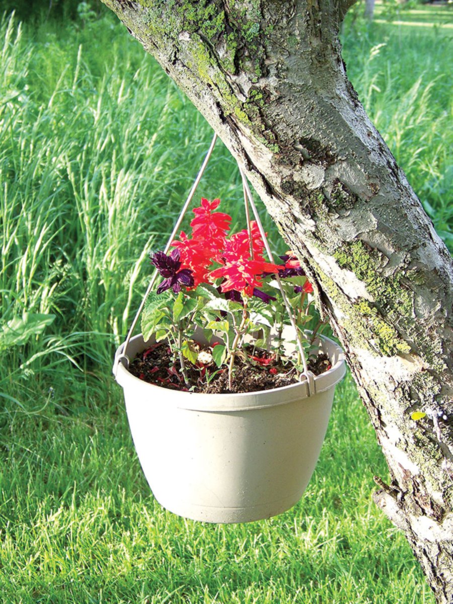 HANGING POTS - With hanging pots, you can transform any space and surface instantly. You can plant anything in a pot, including kitchen herbs. Hang the pots on tree branches,underneath the porch, or at the fence. They make good decorative pieces for the landscape.