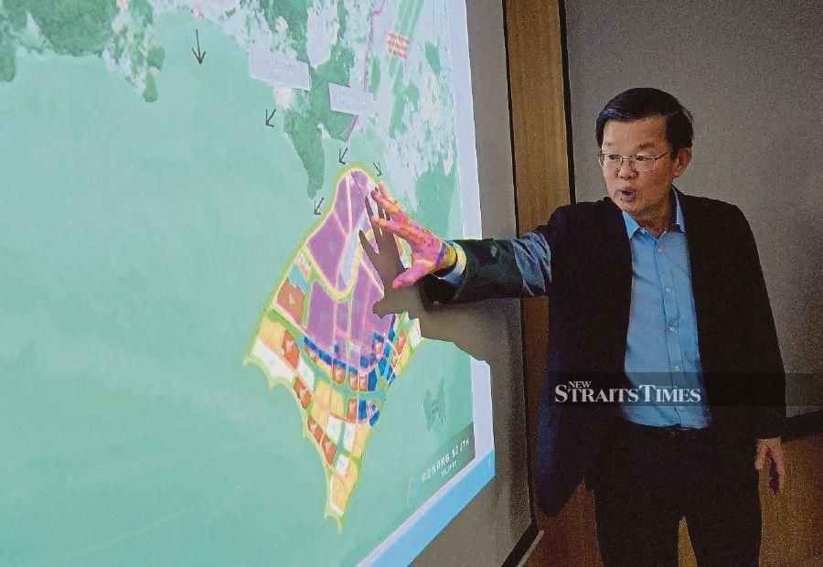 In May last year, Chief Minister Chow Kon Yeow announced that Penang would do away with two of the three islands of the controversial reclamation project, which meant a scaling down of 49 per cent of the total three man-made islands project. NSTP/ Mikail Ong