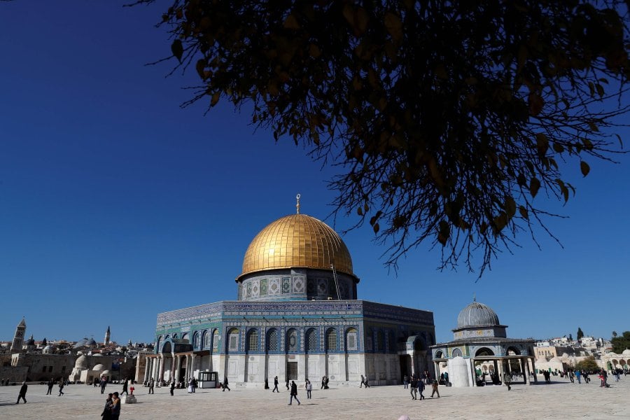 The Al-Aqsa mosque compound. In a gesture of solidarity with Palestinians, Masjid Wilayah Persekutuan here was officially established as the ‘adopted mosque’ of Masjidil Aqsa in Palestine – the third holiest site in Islam. AFP Photo