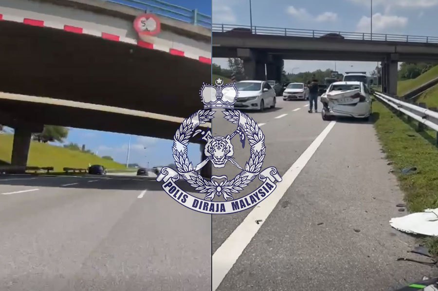A Singaporean superbike-rider was severely injured when he crashed into a car at KM80.3 of the North-South Expressway (northbound) on Saturday. COURTESY PIC