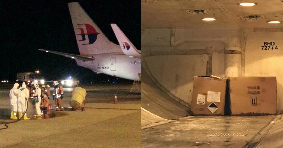 Acid leak on Malaysia Airlines aircraft caused by box of wet cell batteries