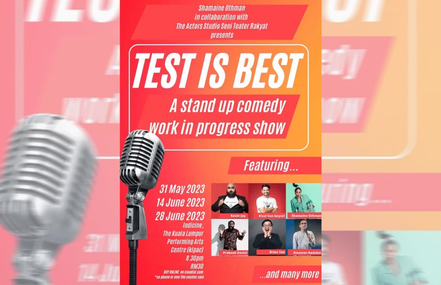 New stand-up comedy series ‘Test Is Best’ will feature comedians testing out their new comedic material on a live audience at KLPAC on May 31, June 14 and June 28. –Pic courtesy of KLPAC