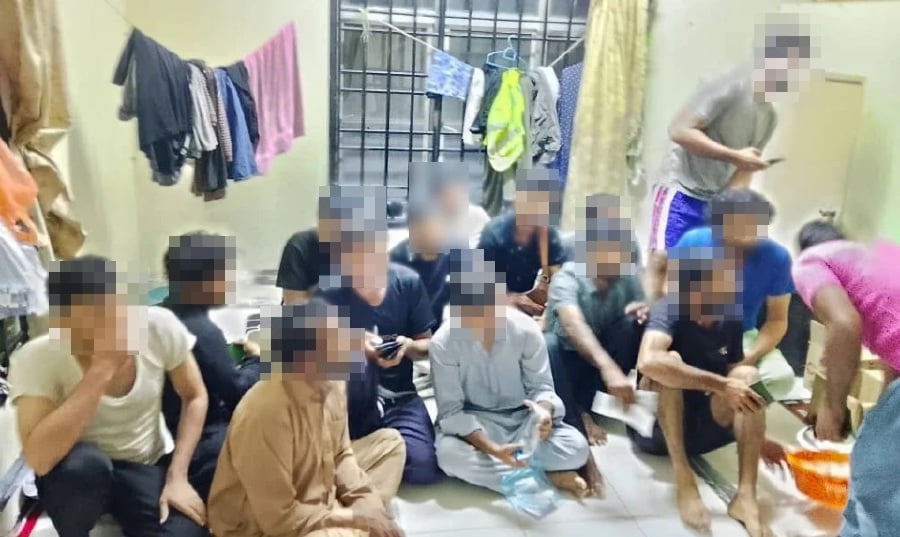 The undocumented migrants detained comprise 41 men, 10 women and a child. - Pic Courtesy of Immigration Department 