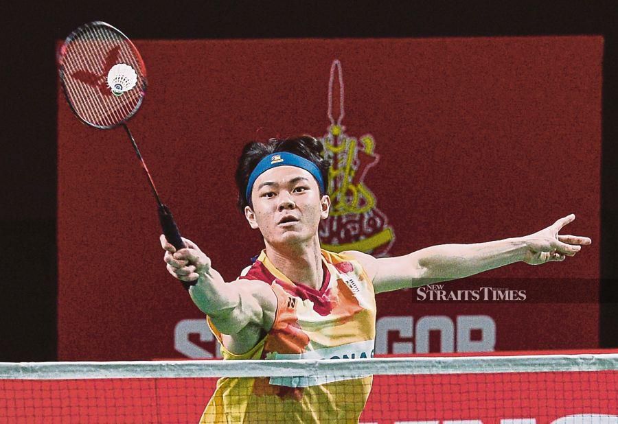 Lee Zii Jia in action against Taiwan’s Lin Chun Yi yesterday, BERNAMA pic
