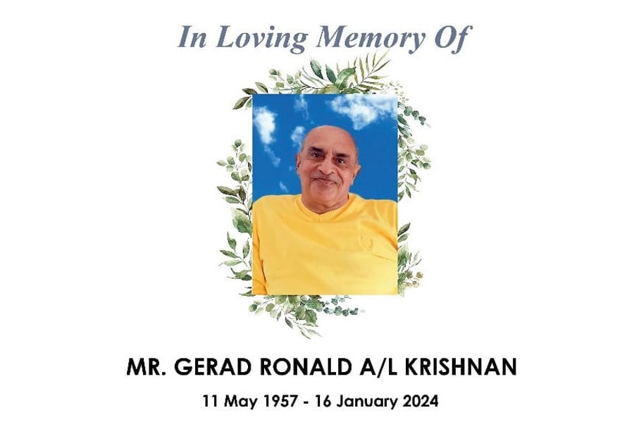 Former crime journalist, Gerald Ronald Krishnan, widely known as Ronnie Krishnan, died at 4am yesterday. COURTESY PIC