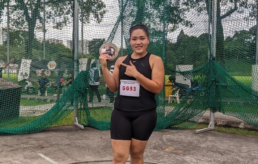 Queenie Ting during the Higher Learning Institution Grand final at the National Sports Council (NSC) Training Track in Bukit Jalil today. PIC COURTESY OF IPT