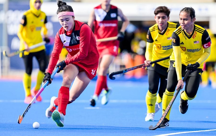 Malaysia Tigress lost their fourth consecutive match at the Valencia Olympic Qualifier when they were beaten 3-0 by South Korea in a 5th-8th Classification match today. PIC COURTESY OF MHC