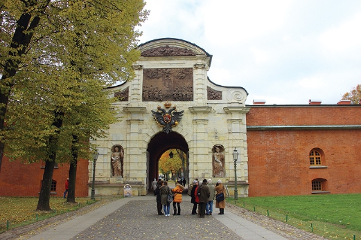 The imperial crest on the Saint Peter Gate’s arc weighs tonnes.