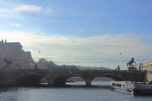  The Anichkov Bridge over Fontaka Canal is the city’s oldest and most famous bridge.