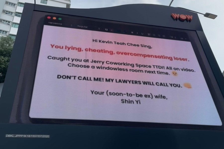 Cheating husband caught or clever marketing ploy? PIC CREDIT TO X