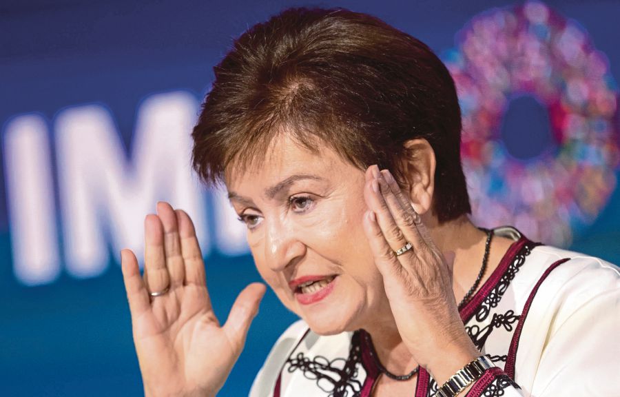 International Monetary Fund Managing Director Kristalina Georgieva struggled to address the Gaza conflict, initially describing it as a human tragedy but a vague source of economic uncertainty. AFP PIC 