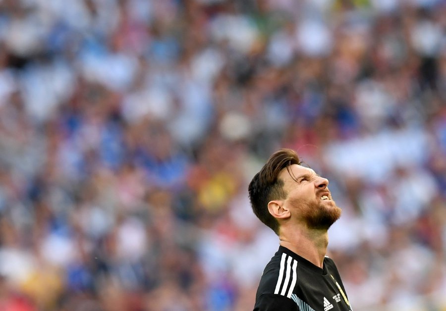  Argentina’s Lionel Messi reacts during the World Cup match against Iceland in Moscow on June 16, June, 2018. EPA pic