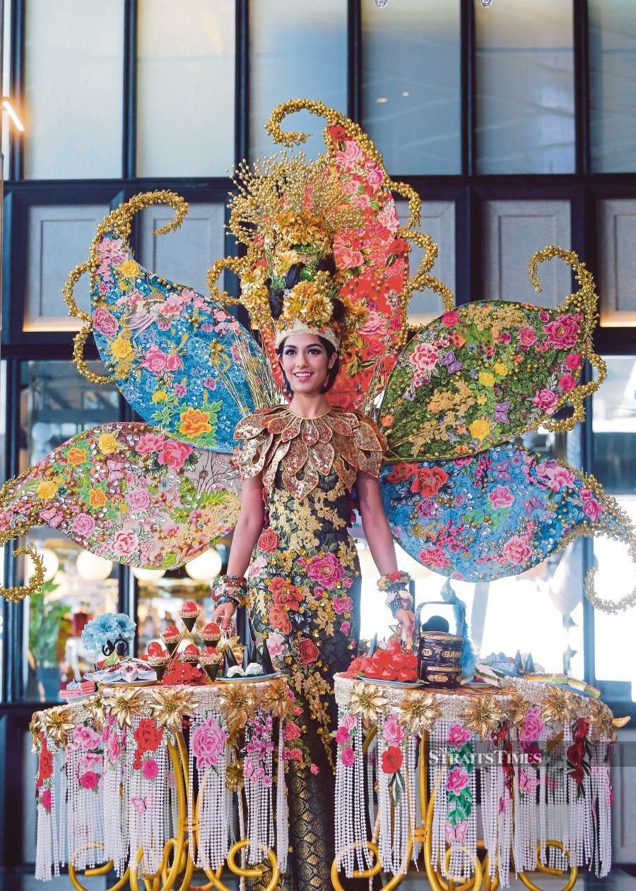 The elaborate national costume that will be worn by Miss Universe Malaysia 2019 Shweta Sekhon at the 68th Miss Universe pageant in Atlanta, the United States, on Dec 8. PIC BY NURUL SYAZANA ROSE RAZMAN