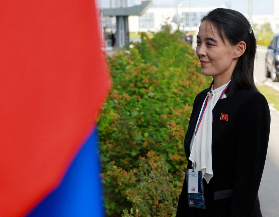 Kim Yo Jong, the powerful sister of North Korean leader Kim Jong Un, said the country will continue to build overwhelming and the strongest military power to protect its sovereignty and regional peace. - (Sputnik/Vladimir Smirnov/Pool via REUTERS)