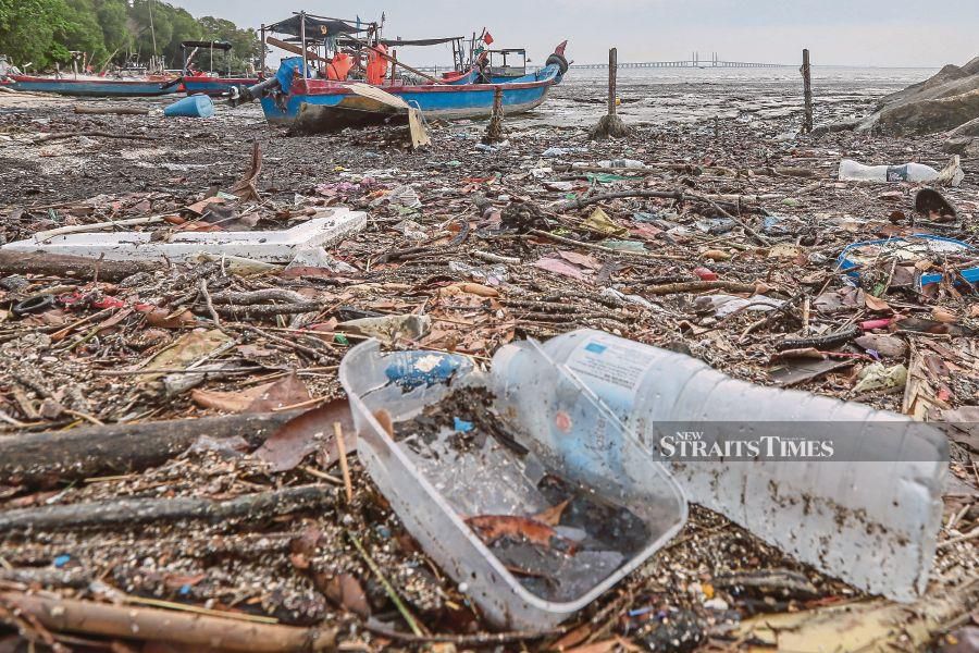 Plastic waste found in Bayan Lepas, Penang, this month. The rate of plastic entering the oceans could increase severalfold in the coming decades if left unchecked. PIC BY DANIAL SAAD 