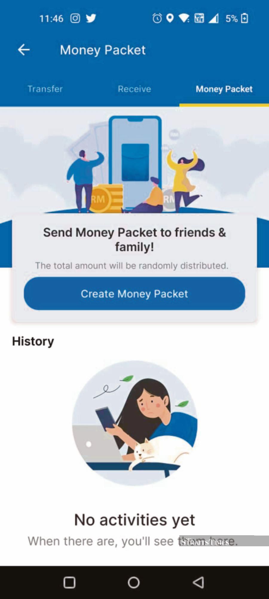Money packet feature from Touch ‘n Go.