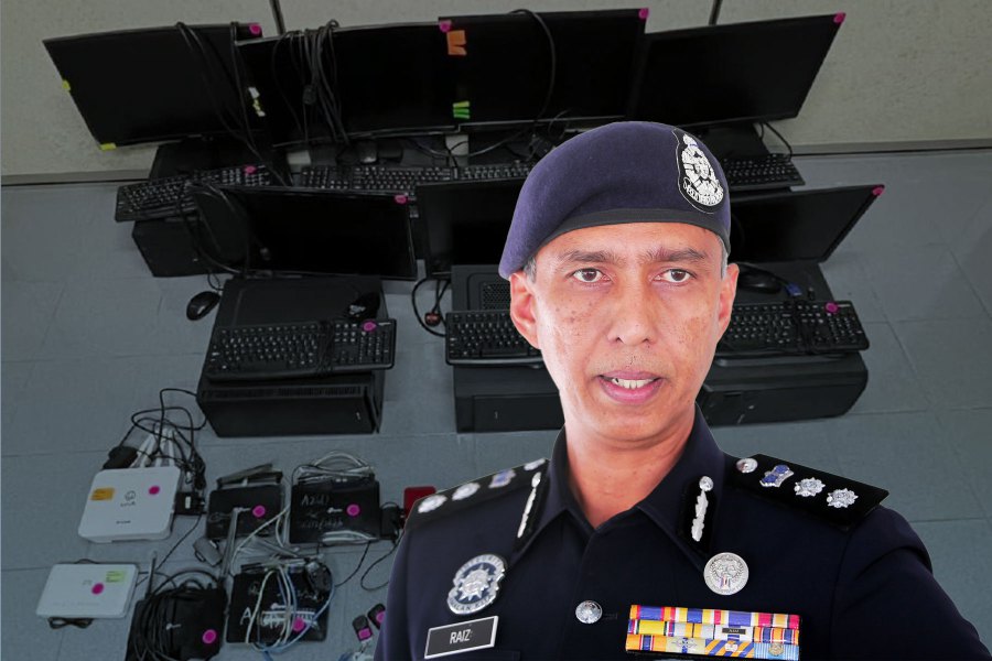 District police chief Assistant Commissioner Raiz Mukhliz Azman Aziz said the 8.45am raid, codenamed Op Pelican, was a crackdown on fraudsters engaging in fictitious investments and online gambling. NSTP FILE PIC
