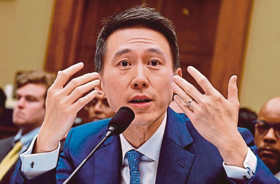 TikTok chief executive officer Shou Zi Chew testifying before the House Energy and Commerce Committee  in Washington D.C. on March 23. AFP PIC