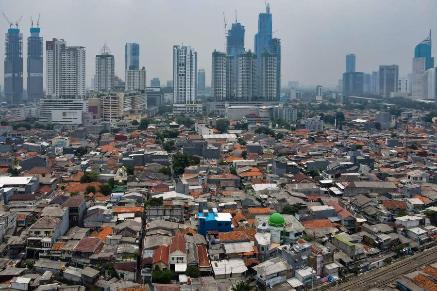 This aerial picture shows dense settlements seen in downtown Jakarta. AFP file pic, for illustration purpose only