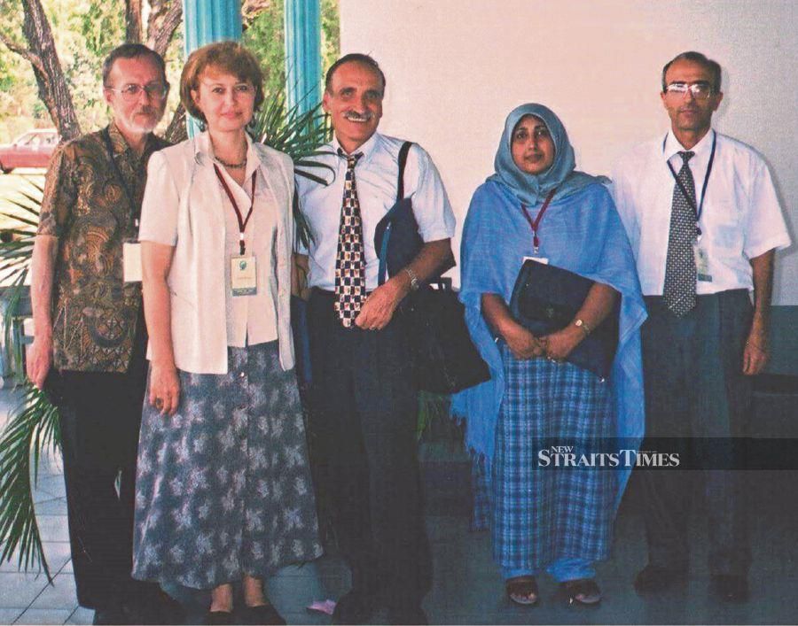 Professor Habib Zarbaliyev (right) with colleagues at the International Conference on Multilingualism: the Key to Better Understanding in the World and to Broader Horizons at Universiti Putra Malaysia in 2002. - Pic courtesy of writer