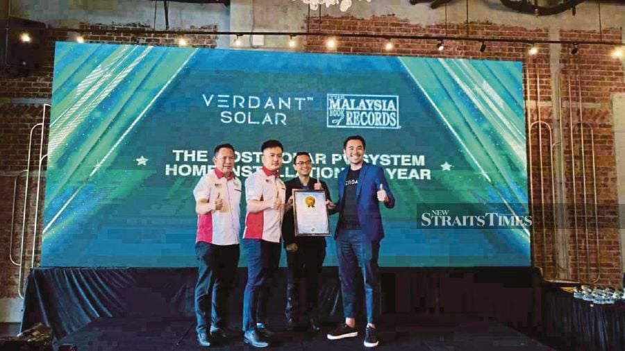 Verdant Solar was awarded by the Malaysia Book of Records for being the company with the most PV system home installations in a year recently. 