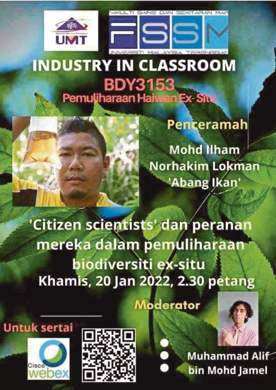 The poster of the lecture by Mohd Ilham Norhakim Lokman at UMT’s Industry in Classroom session organised by the university’s Science and Environment Faculty on Thursday. -NSTP/ROSLI ZAKARIA