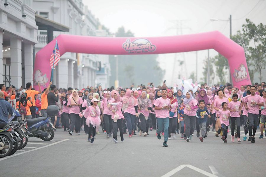 A scene from the Sungai Petani Unicorn Run, one of the events which users can join using the app. Photo from JomRun’s Facebook page.