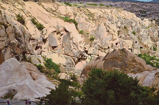 Soft volcanic rock formations in Cappadocia 