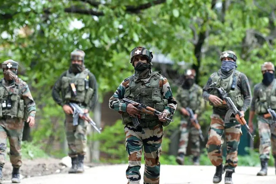 An "intense firefight" broke out on Wednesday after troops pursued fighters into the dense forests of Kalakote in southern Kashmir, the army's 16 Corps said in a social media post. AFP FILE PIC