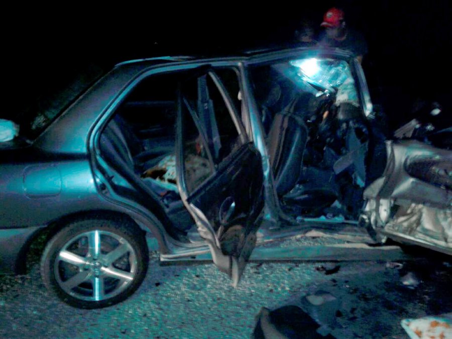Two friends, who were killed in an accident involving three vehicles at Jalan Mantin-Pajam, Negri Sembilan last night. Pix by Khairul Najib Asarulah Khan