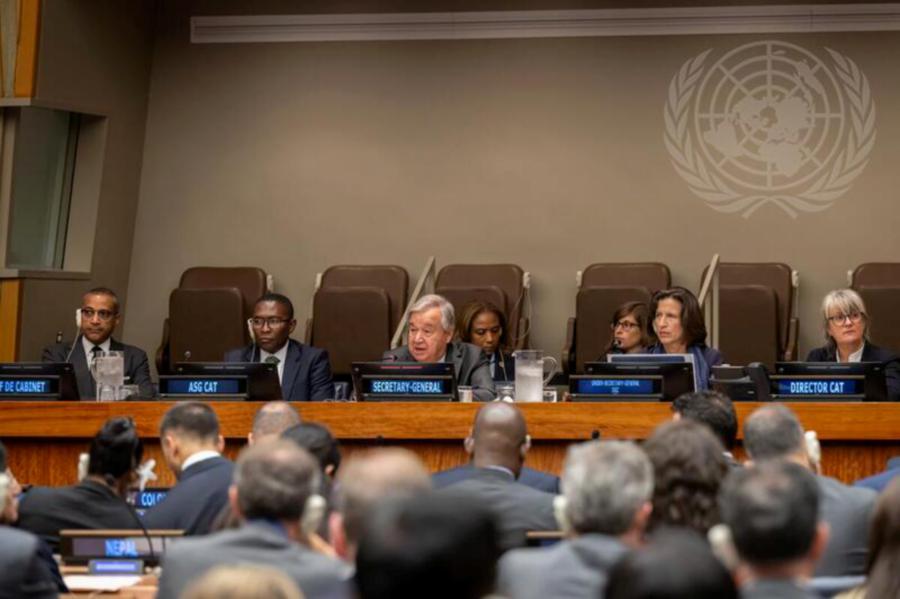 UN Secretary-General António Guterres delivers remarks at the United Nations Climate Ambition Summit 2023. -UN Photo/Mark Garten